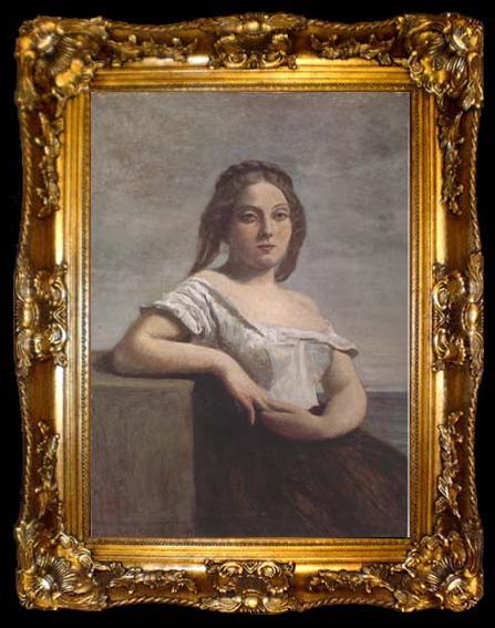 framed  Jean Baptiste Camille  Corot La blonde Gasconne (mk11), ta009-2